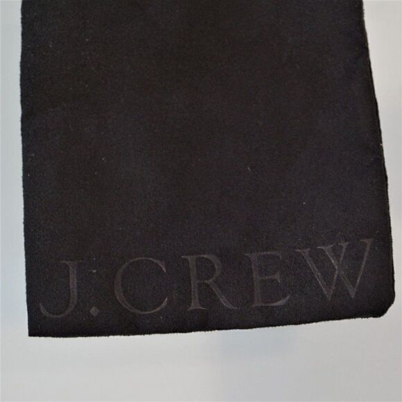 J Crew Drawstring Pouch Jewelry Dust Bag Black Sueded Fabric 4.75 x 4 in - Picture 5 of 6